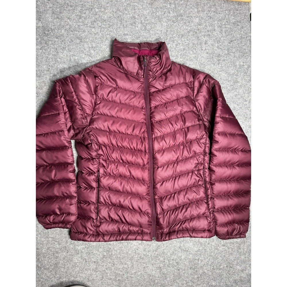 Marmot Jacket Womens Small Maroon Red/Purple 700 Fill Down Puffer Coat - Picture 2 of 14